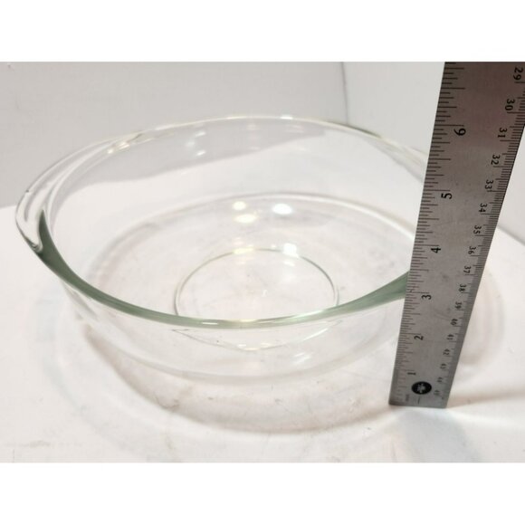 Vintage Classic Pyrex Clear Glass Bowl Nesting Set w/Handles 23 & 24 1.5 & 2 QT - Picture 12 of 15